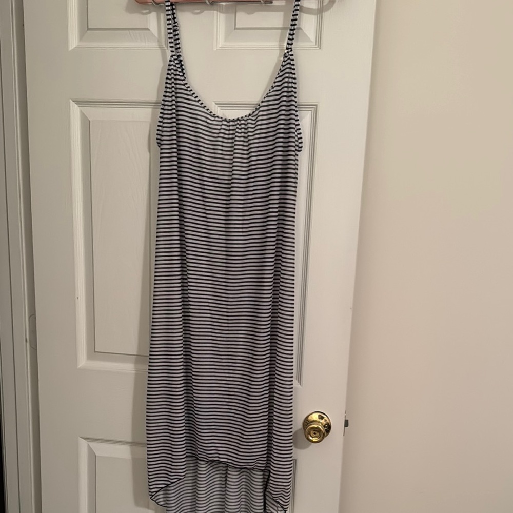 Striped Sleeveless swimsuit coverup